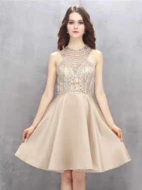 Aline Homecoming Dresses,Knee Length Homecoming Dress,High Neck Homecoming Dress,HC00117