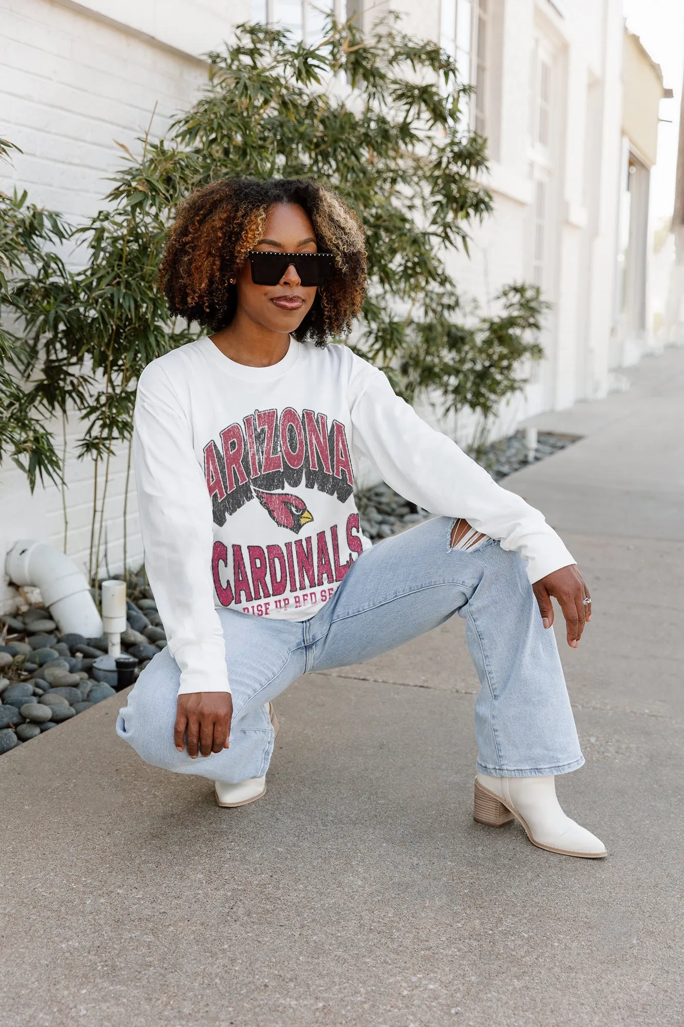 ARIZONA CARDINALS TIME OUT OVERSIZED MIDWEIGHT LONG SLEEVE TEE