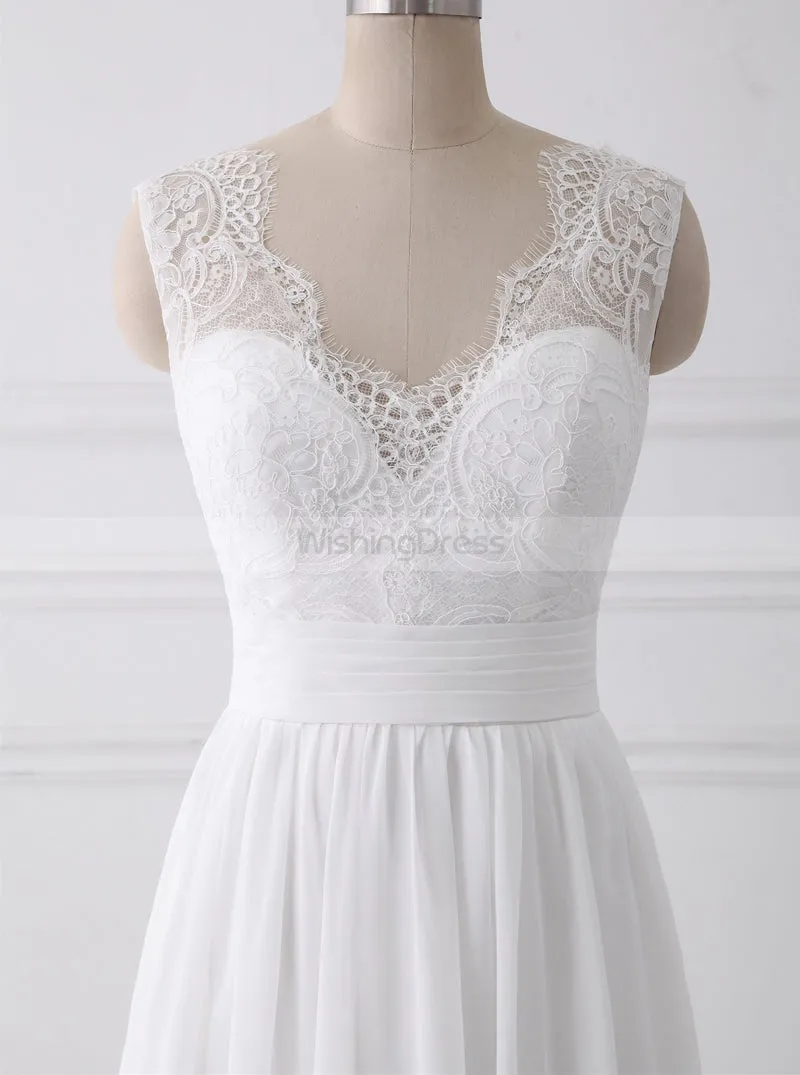 Boho Wedding Dresses,Chiffon Long Wedding Dress,Beach Wedding Dress,WD00292