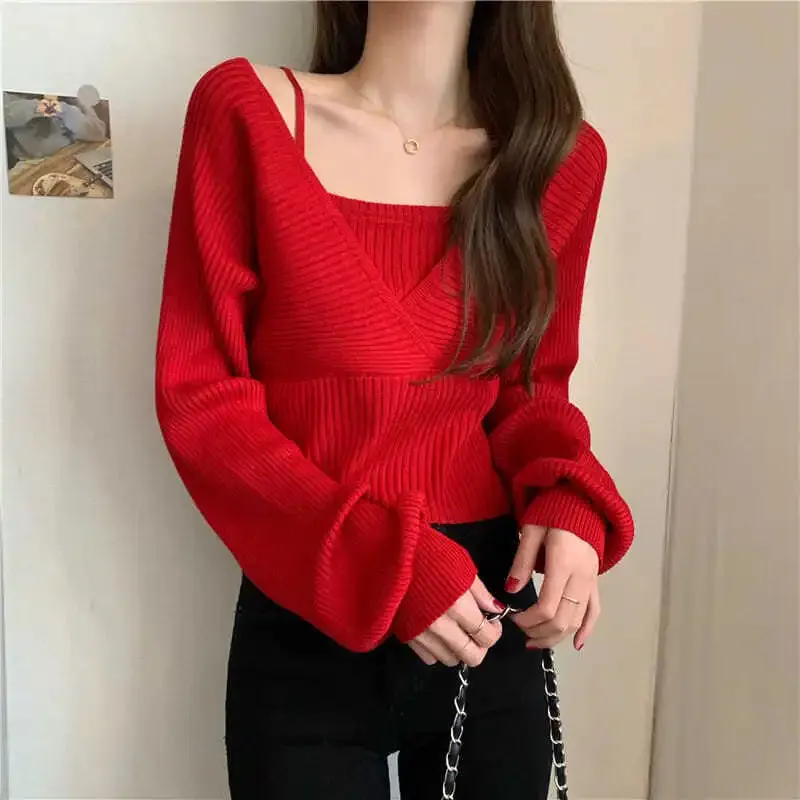 Crop-Pullover im koreanische-Look für Frauen