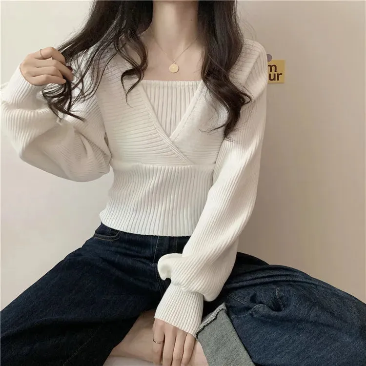 Crop-Pullover im koreanische-Look für Frauen