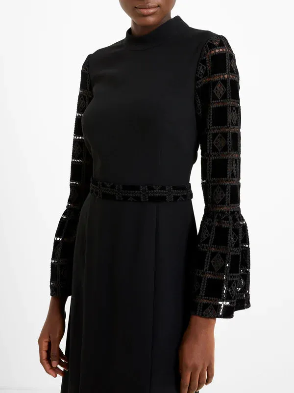 Garnet Velvet Lace Dress
