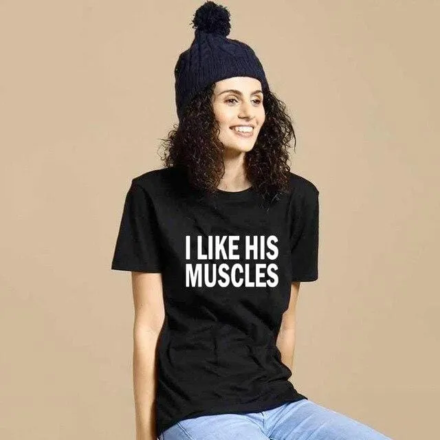 I like his muscles shirt for couples