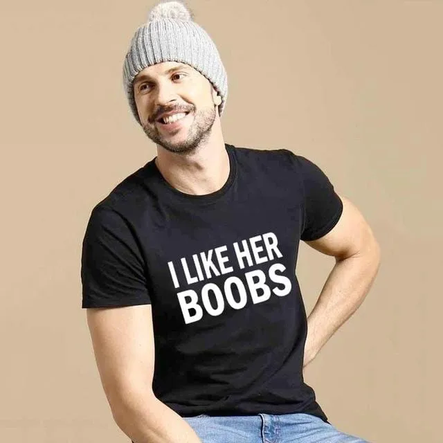 I like his muscles shirt for couples