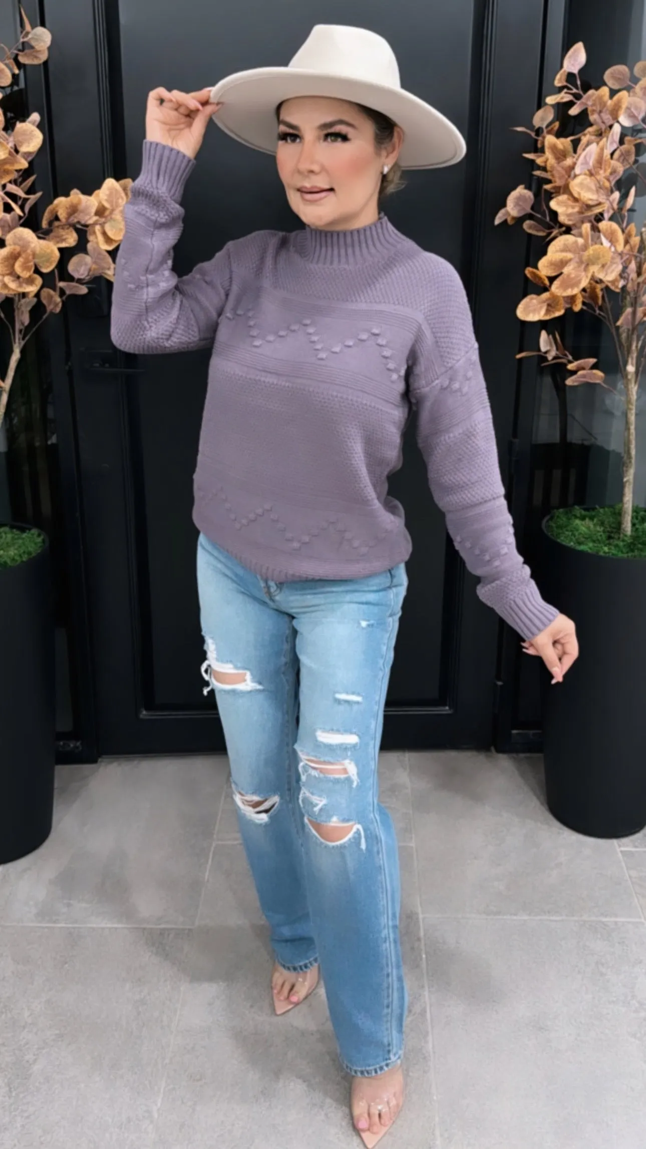 KOSTAS PURPLE SWEATER
