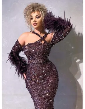 Luxury Evening Dress Black Beaded