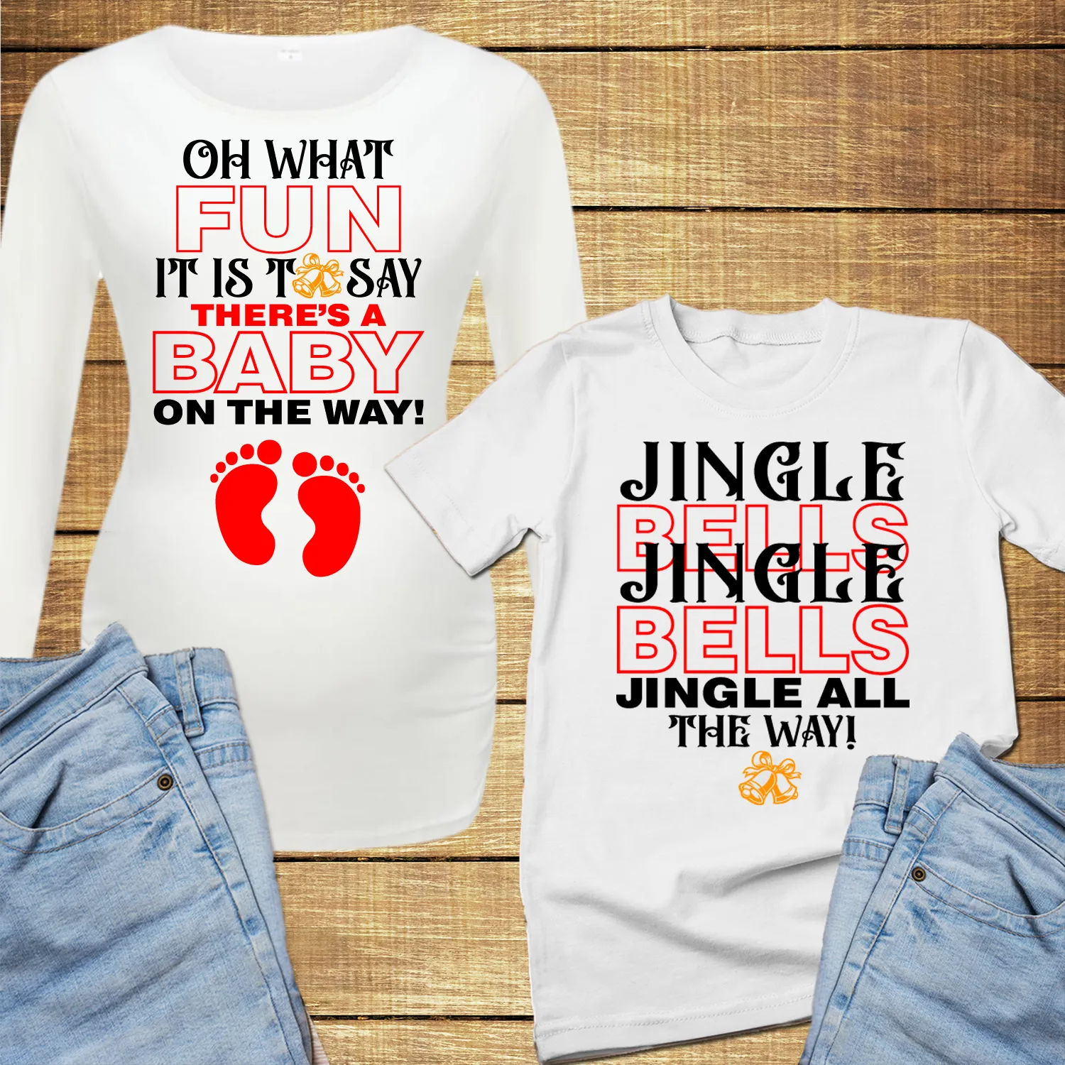 Oh what fun it is to say a baby is on the way christmas shirt pregnant, couple christmas shirts for pregnant women