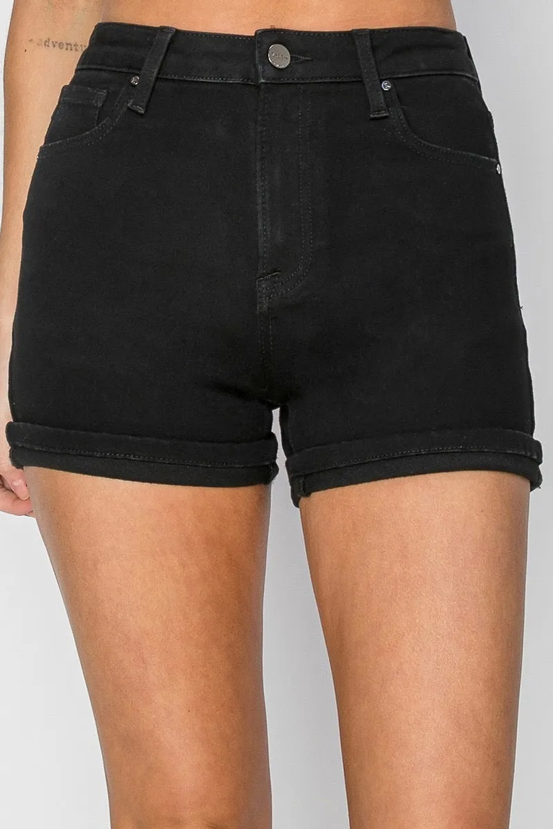 Risen High Rise Cuffed Denim Shorts