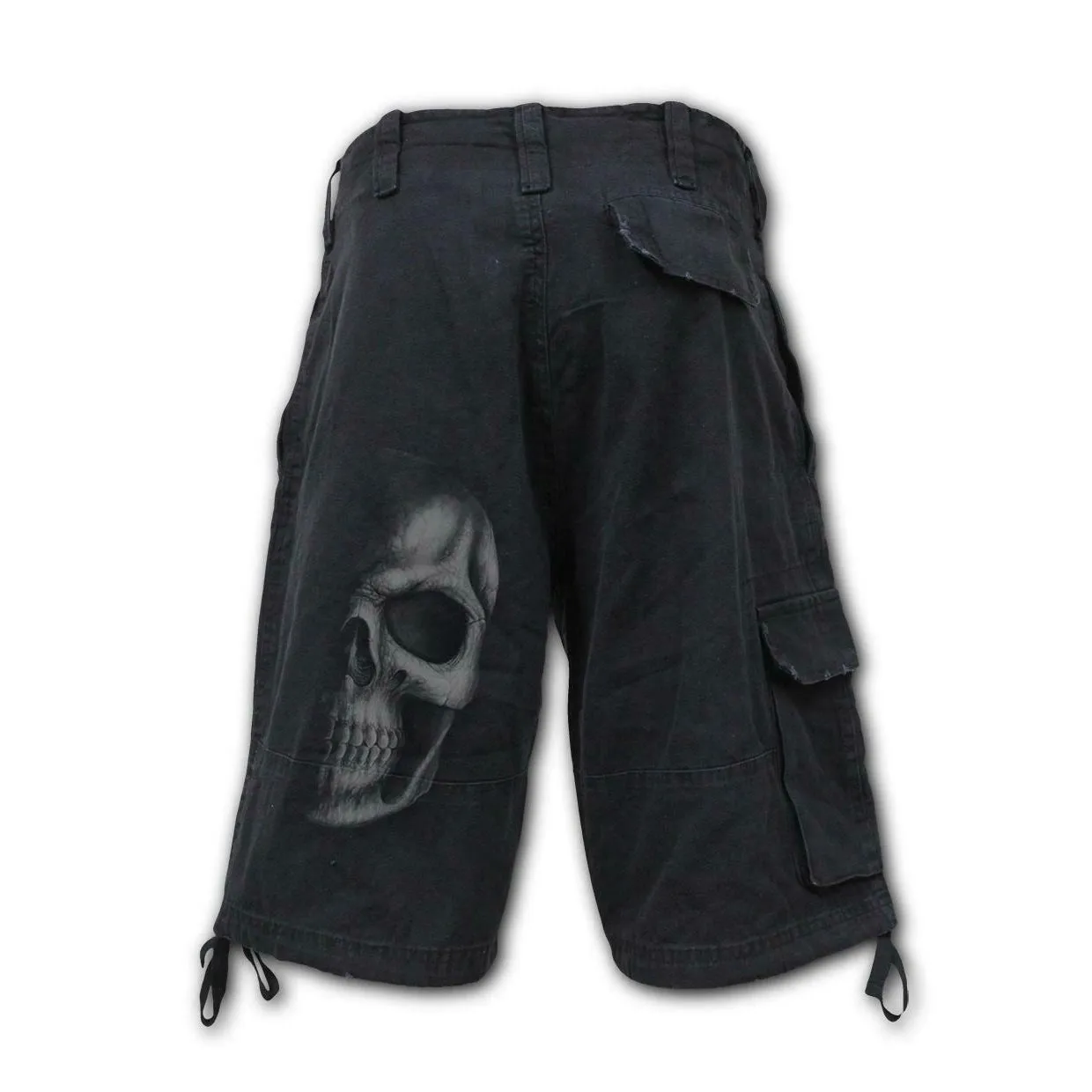 Shadow Skull Grey Vintage Cargo Shorts