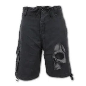 Shadow Skull Grey Vintage Cargo Shorts