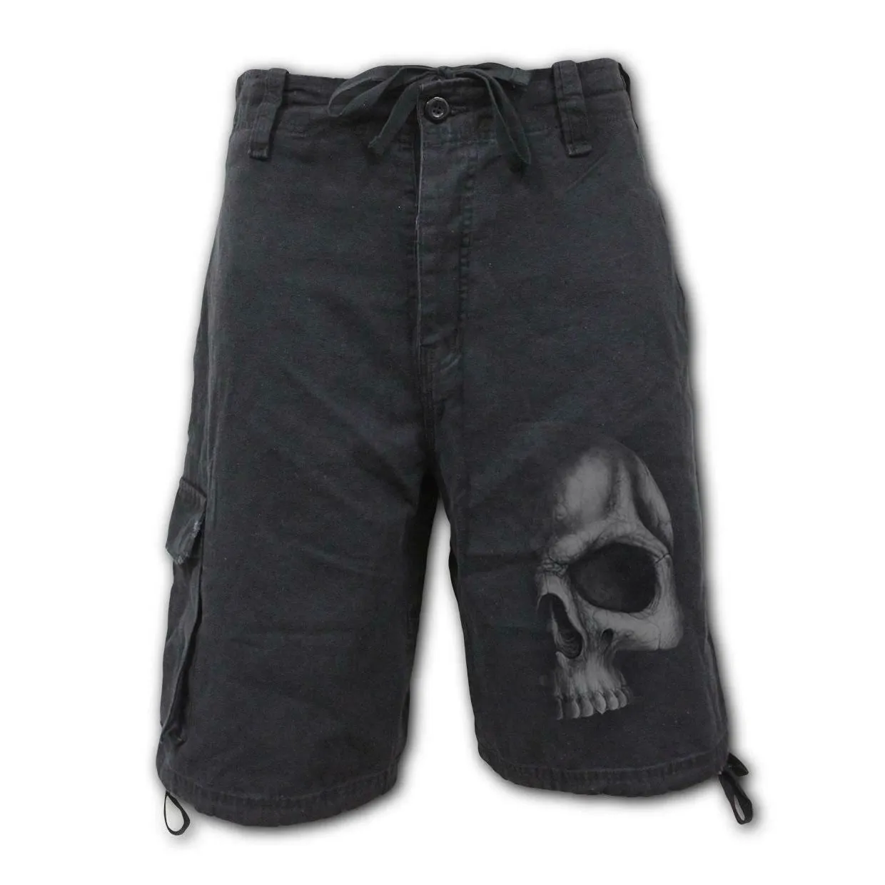 Shadow Skull Grey Vintage Cargo Shorts