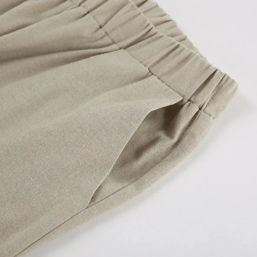 Sleeveless halter neck vest wide leg pants two-piece set