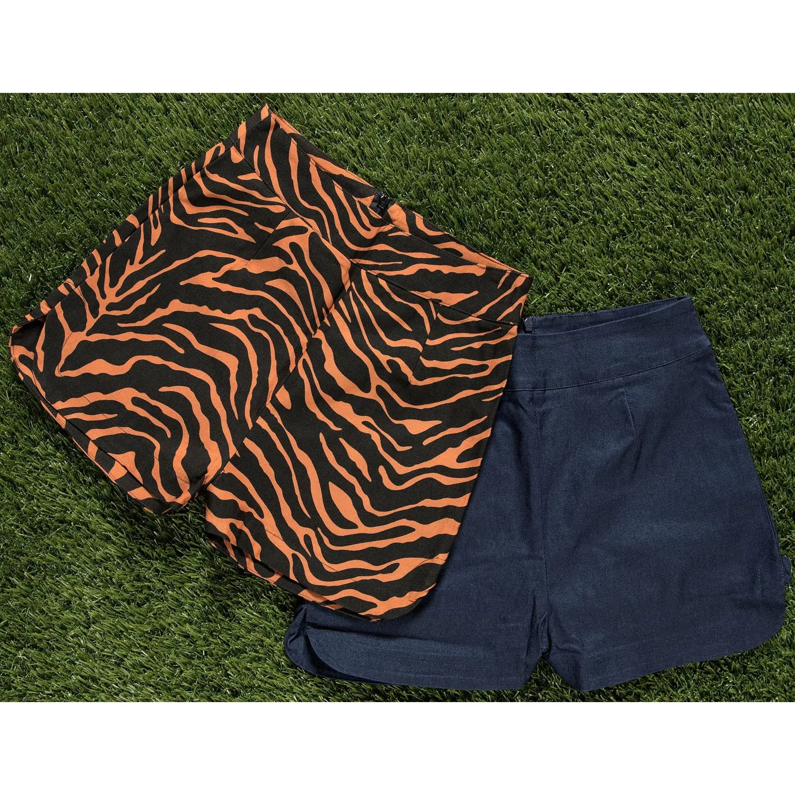 Sweetie Pie Faux Denim Blue Womens Shorts