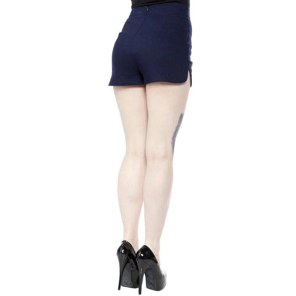 Sweetie Pie Faux Denim Blue Womens Shorts
