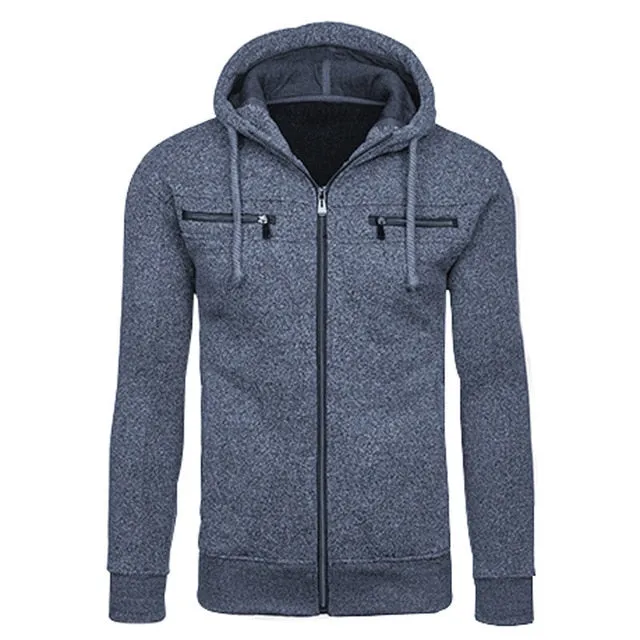 TANGNEST Autumn Men Hoodie 2019 New Classic Zipper Hooded Men's Casual Sweatershirt Spot Colors Asian Size 2XL MWW1485