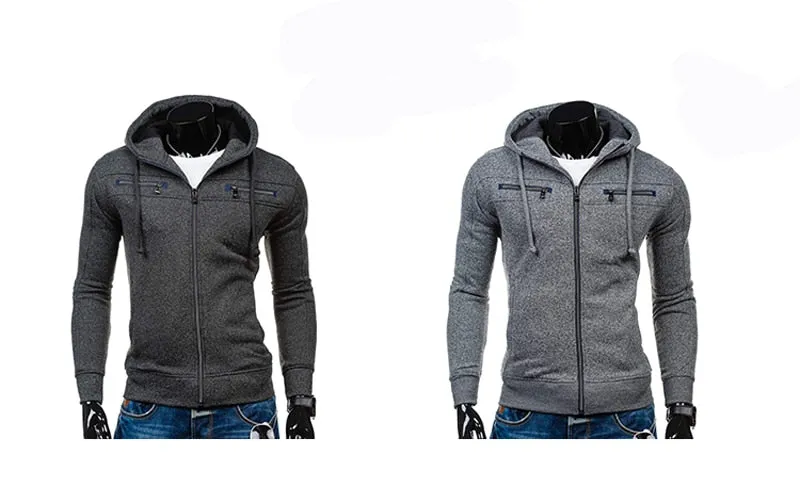 TANGNEST Autumn Men Hoodie 2019 New Classic Zipper Hooded Men's Casual Sweatershirt Spot Colors Asian Size 2XL MWW1485