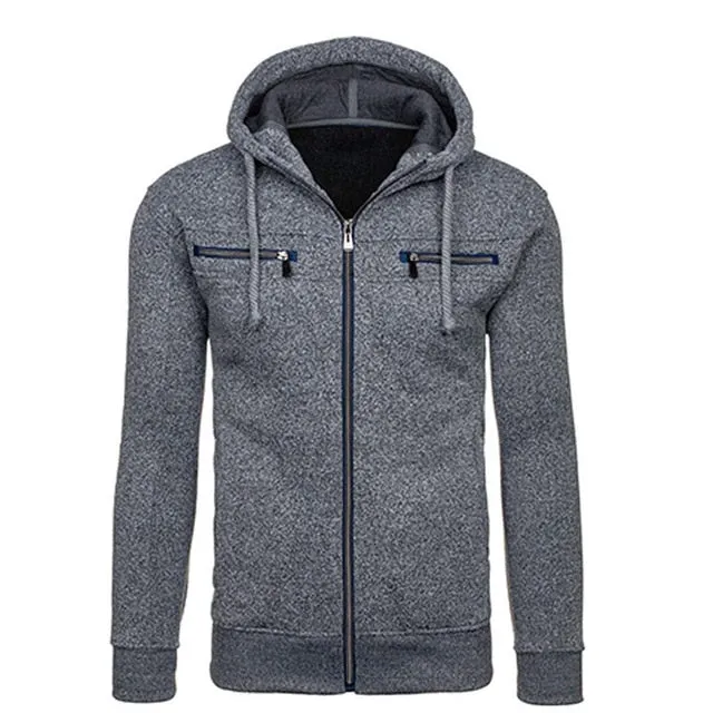 TANGNEST Autumn Men Hoodie 2019 New Classic Zipper Hooded Men's Casual Sweatershirt Spot Colors Asian Size 2XL MWW1485