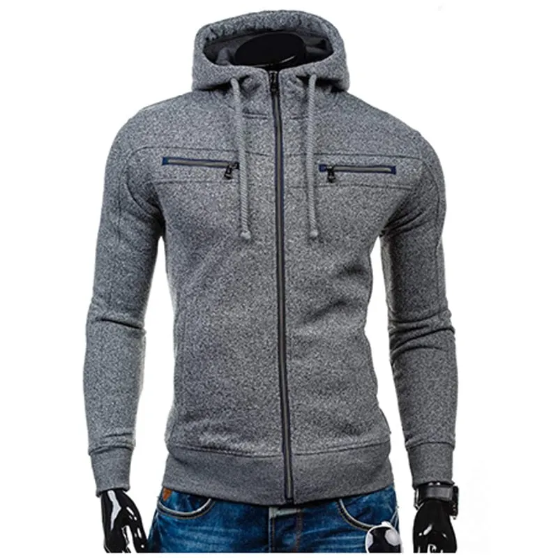 TANGNEST Autumn Men Hoodie 2019 New Classic Zipper Hooded Men's Casual Sweatershirt Spot Colors Asian Size 2XL MWW1485