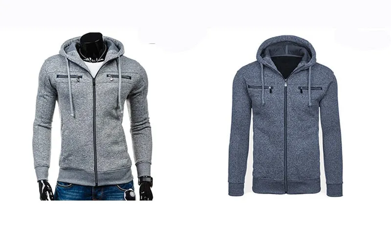 TANGNEST Autumn Men Hoodie 2019 New Classic Zipper Hooded Men's Casual Sweatershirt Spot Colors Asian Size 2XL MWW1485