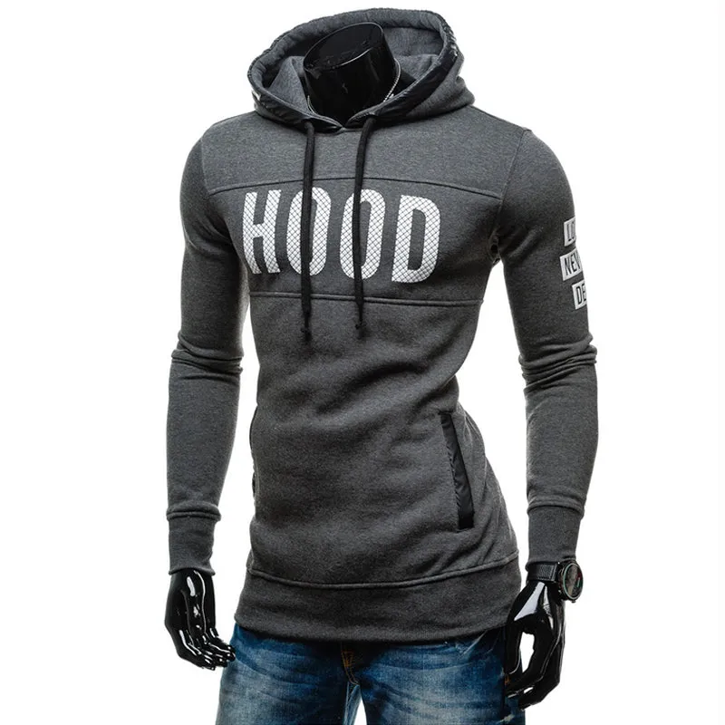 TANGNEST Hot Sale Men Hoodies 2019 New Print Men Sweatshirts Letter Print Velvet Hooded Long Style Streetwear Hoodie Men MWW1562