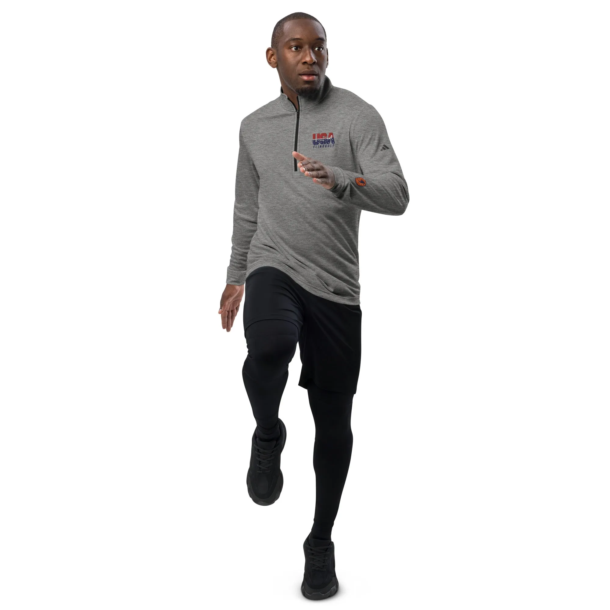 USA FlingGolf Adidas Quarter Zip Pullover (Grey)