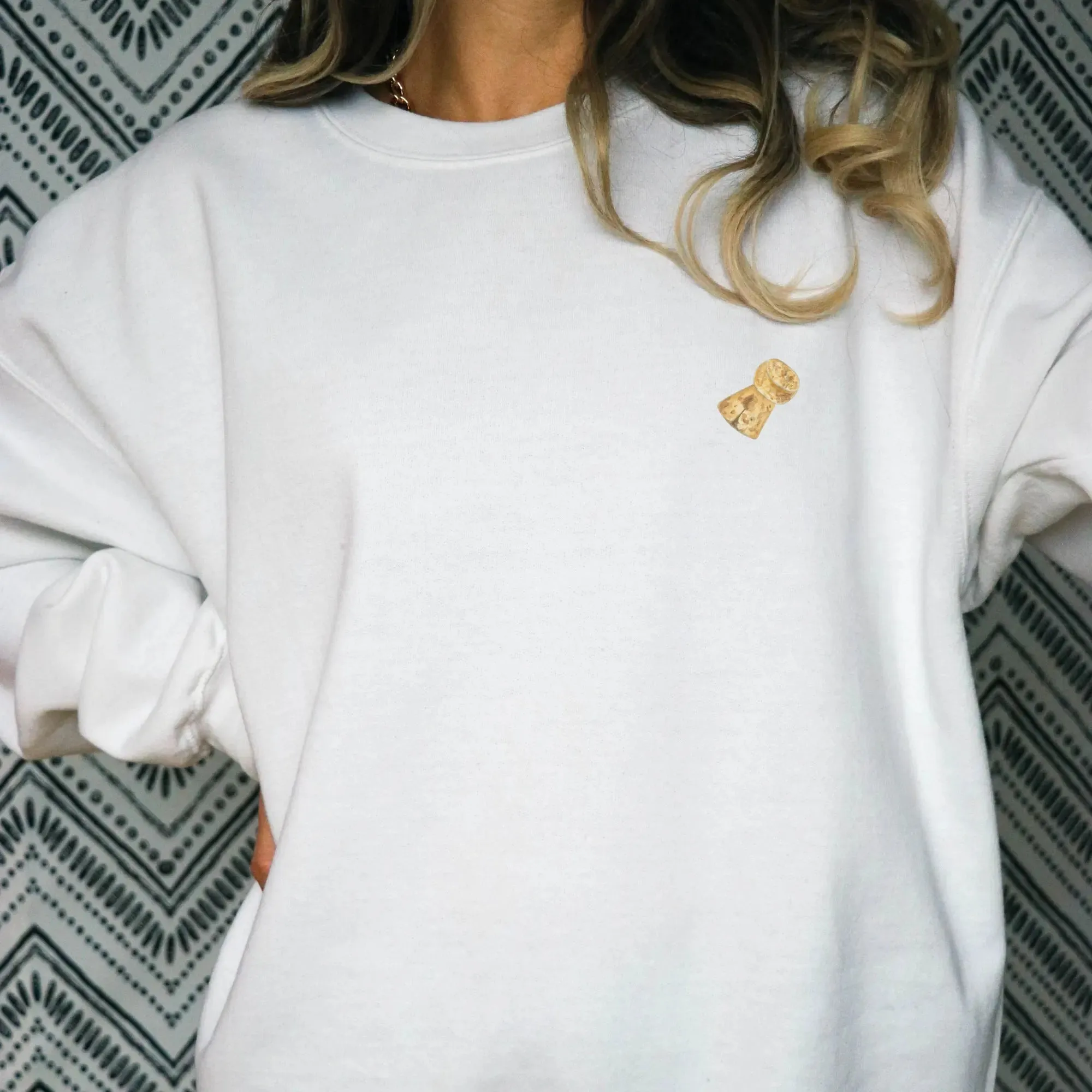 Women Champagne Glass Graphic Sweatshirt