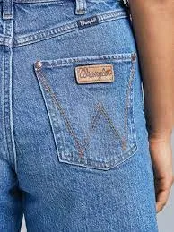 Wrangler 112344957 Womens Retro High Rise Cut-Off Shorts Denim Blue