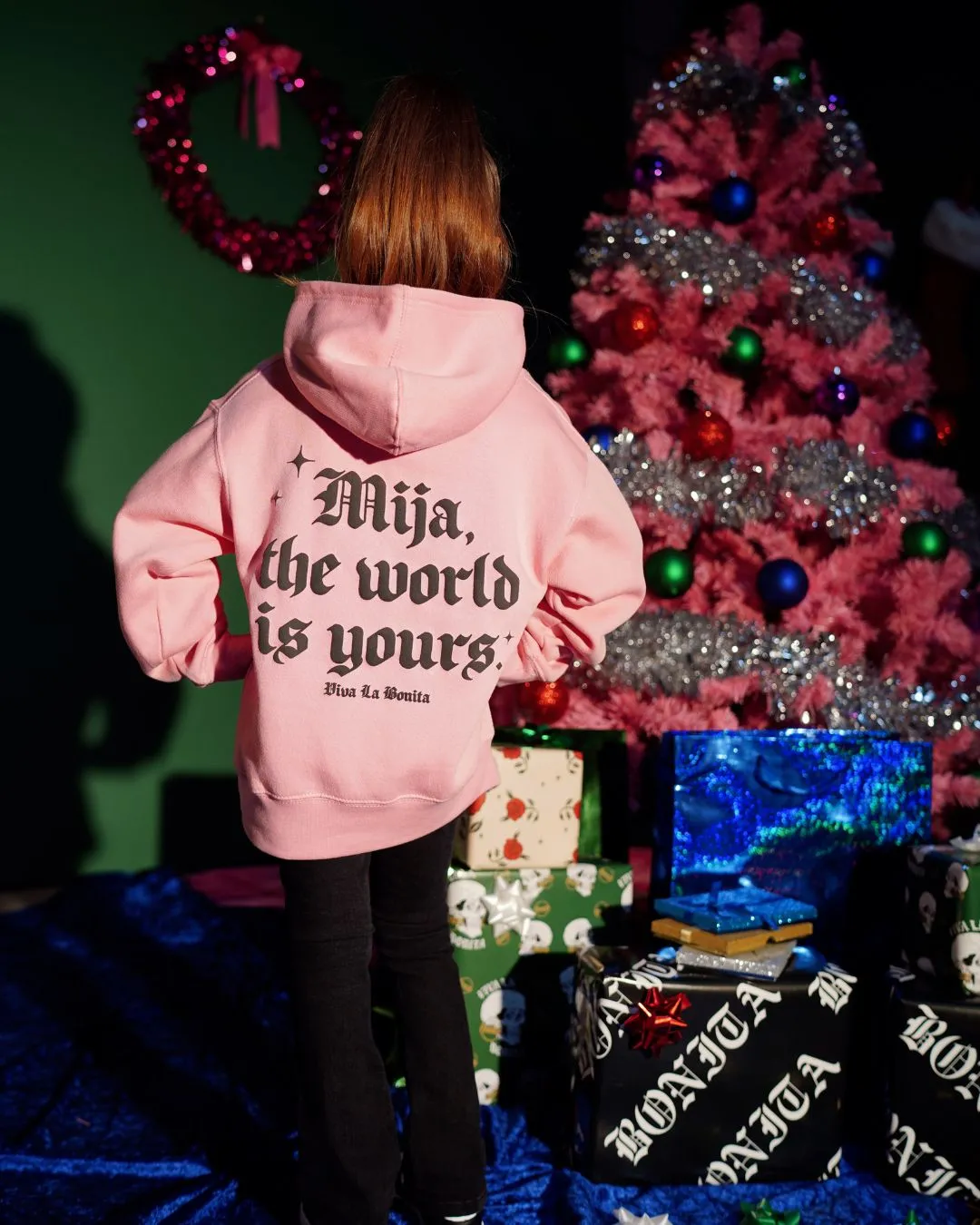 YOUTH MIJA WORLD IS YOURS PINK HOODIE